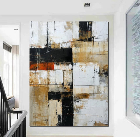 Contemporary Wall Painting, Acrylic Painting for Dining Room, Living Room Wall Painting, Modern Artwork, Large Canvas Painting-Silvia Home Craft
