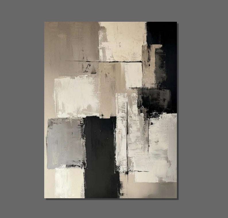 Living Room Wall Painting, Modern Artwork, Large Canvas Painting, Contemporary Wall Painting, Acrylic Painting for Dining Room-Silvia Home Craft