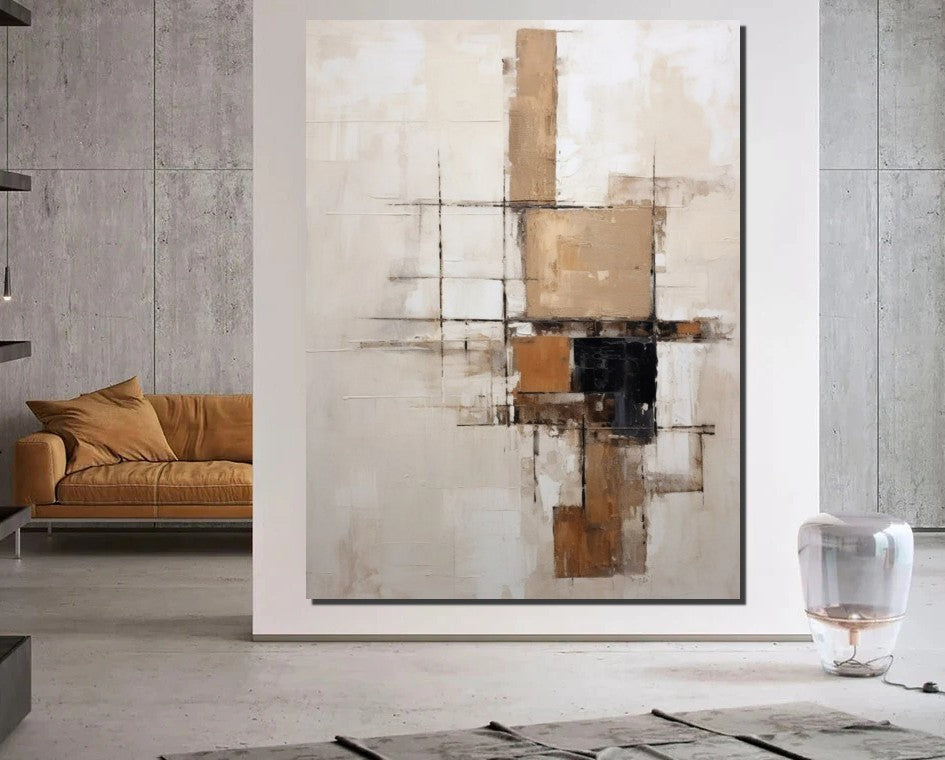 Extra Large Paintings for Living Room, Abstract Acrylic Painting, Hand Painted Wall Art Paintings, Modern Abstract Art for Dining Room-Silvia Home Craft