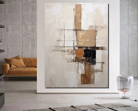 Extra Large Paintings for Living Room, Abstract Acrylic Painting, Hand Painted Wall Art Paintings, Modern Abstract Art for Dining Room-Silvia Home Craft