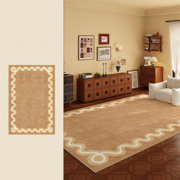 Dining Room Geometric Modern Rugs, Large Modern Rugs for Living Room, Bedroom Modern Rugs, Cream Color Contemporary Modern Rugs-Silvia Home Craft