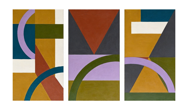 Geometric Abstract Paintings, Modern Paintings for Living Room, Multi Panel Canvas Art, Large Group Paintings-Silvia Home Craft