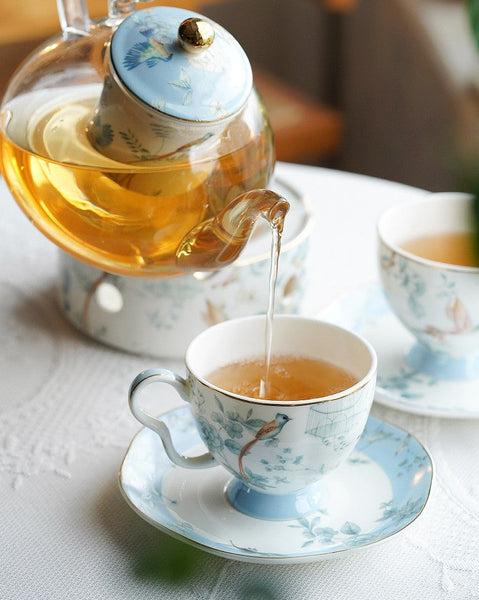 Ceramic Tea Cup Set, Luxury Tea Cup with Saucer, Porcelain Coffee Cup, Elegant Coffee Cup, Porcelain Tea cups, British Tea Cup Set, Afternoon Tea Cup with Saucer Set-Silvia Home Craft