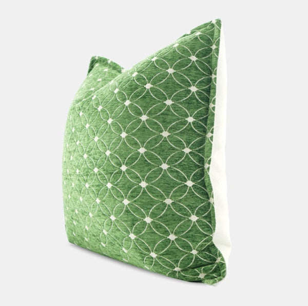 Large Green Pillows for Interior Design, Contemporary Modern Sofa Pillows, Luxury Square Modern Throw Pillows for Couch, Decorative Throw Pillows for Bedroom-Silvia Home Craft