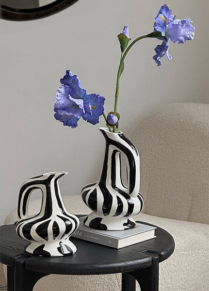 Porcelain Bud Vases, Handmade Water Holding Flower Vases, Modern Ceramic Flower Vases, Small Flower Vases on Table-Silvia Home Craft