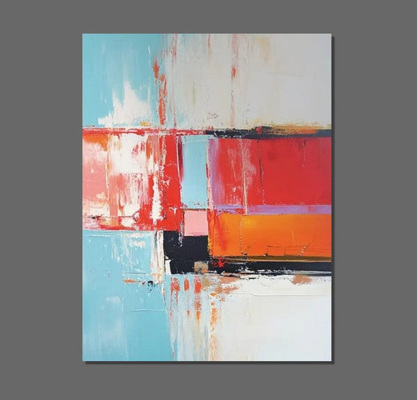 Palette Knife Paintings, Modern Paintings for Living Room, Hand Painted Canvas Art, Simple Painting Ideas for Bedroom-Silvia Home Craft