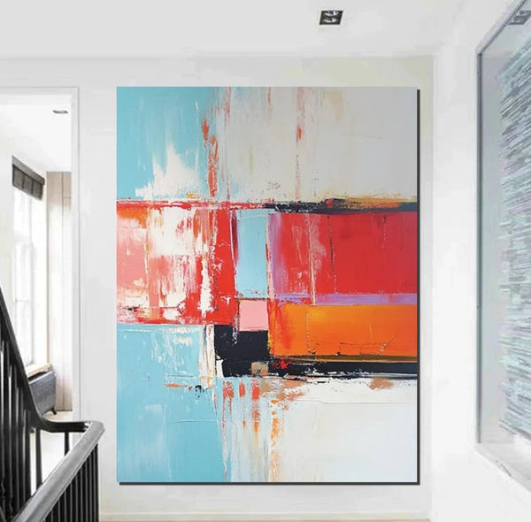 Palette Knife Paintings, Modern Paintings for Living Room, Hand Painted Canvas Art, Simple Painting Ideas for Bedroom-Silvia Home Craft