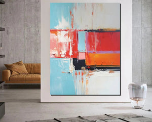 Palette Knife Paintings, Modern Paintings for Living Room, Hand Painted Canvas Art, Simple Painting Ideas for Bedroom-Silvia Home Craft