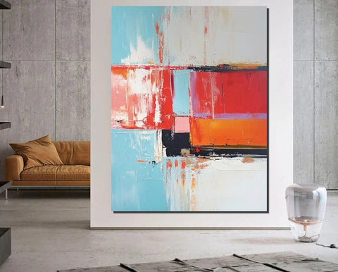 Palette Knife Paintings, Modern Paintings for Living Room, Hand Painted Canvas Art, Simple Painting Ideas for Bedroom-Silvia Home Craft