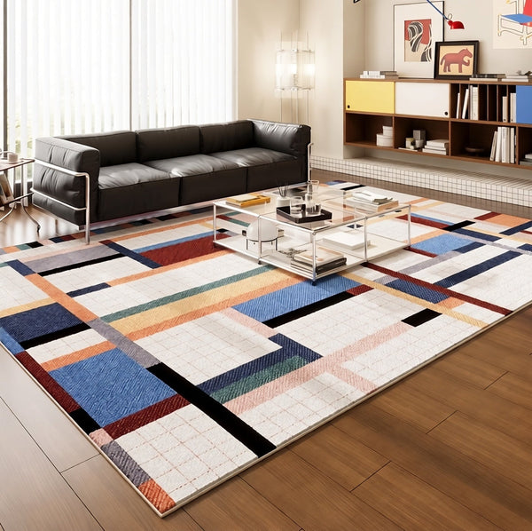 Modern Carpets for Office, Abstract Modern Rugs, Contemporary Modern Rugs Next to Bed, Geometric Modern Rugs under Dining Room Table-Silvia Home Craft