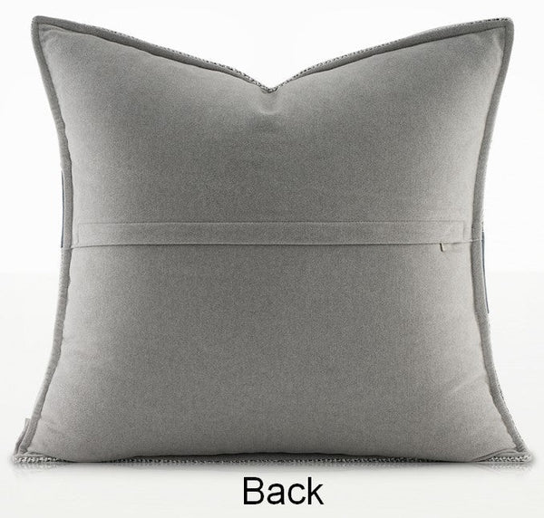 Decorative Throw Pillows for Bedroom, Large Throw Pillow for Interior Design, Blue Square Modern Throw Pillows for Couch, Contemporary Modern Sofa Pillows-Silvia Home Craft