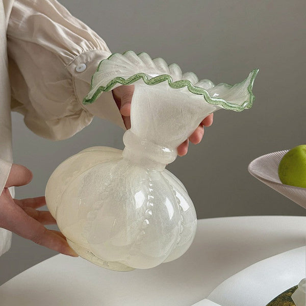 Modern Glass Flower Vases, Handmade Glass Bud Vases, Water Holding Flower Vases, Flower Vases on Table, Small Flower Vase-Silvia Home Craft