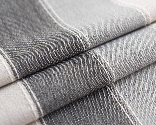 Gray Stripe Rectangular Tablecloth for Oval Table, Rectangular Table Covers for Coffee Table, Modern Table Cloths for Dining Room, Cotton and Linen Tablecloths-Silvia Home Craft