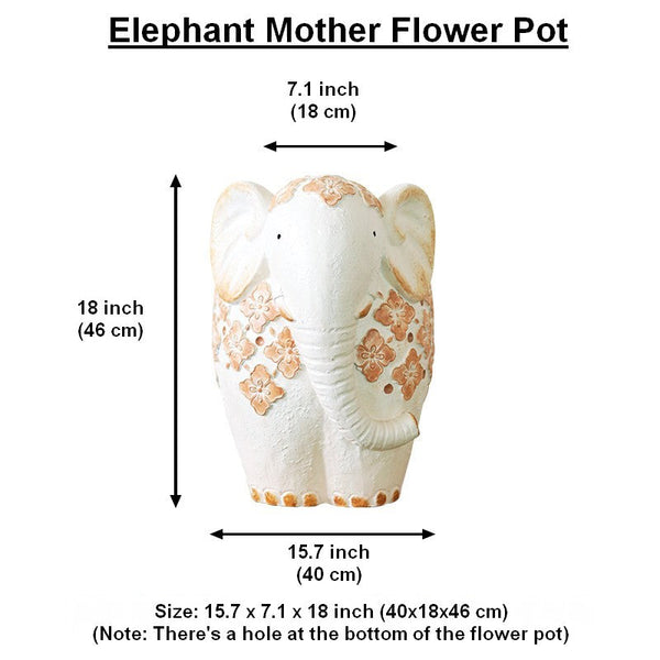 Villa Outdoor Garden Flower Pots, Oversized Modern Garden Flower Pot, Extra Large Elephant Garden Flowerpots, Animal Statue for Garden Ornaments, Resin Statue for Garden-Silvia Home Craft