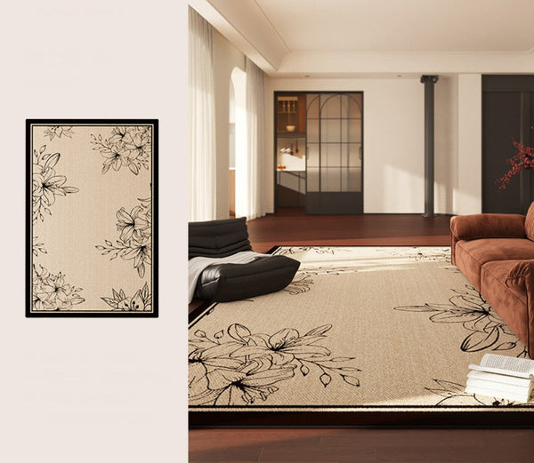 Geometric Contemporary Rugs Next to Bed, Modern Rugs for Dining Room, Contemporary Modern Rugs, Mid Century Area Rugs for Living Room-Silvia Home Craft