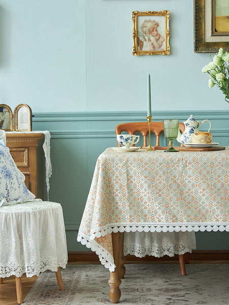 Modern Tablecloth for Home Decoration, Large Square Tablecloth for Round Table, Extra Large Rectangle Tablecloth for Dining Room Table-Silvia Home Craft