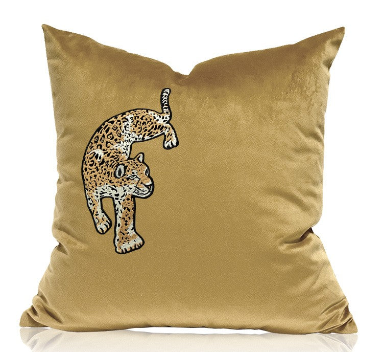 Contemporary Throw Pillows Cheetah Decorative Cushion, Animal Print Modern Accent, Wild Leopard Style Soft Cover for Couch