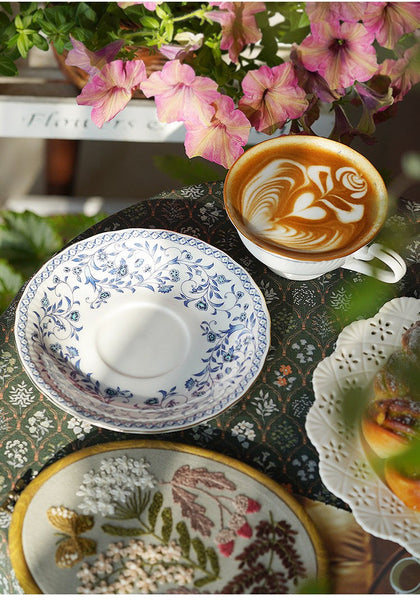 Traditional Tea Cup Set, Porcelain Tea Cups, Floral Tea Cup Set, Classic British Tea Cups, Elegant Tea Cup With Saucer, Ceramic Tea Cup with Saucer, Tea Cup Set, Vintage Tea Cup Set, Modern Ceramic Cups-Silvia Home Craft