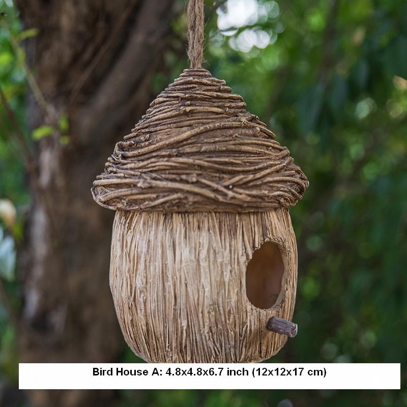 Resin Bird Nest for Garden Ornament, Bird House in the Garden, Lovely Birds House, Outdoor Decoration Ideas, Garden Ideas-Silvia Home Craft
