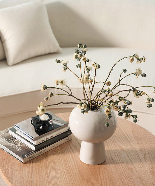 Porcelain Vases for Modern Home Decor, Handmade Modern Flower Vase, Contemporary Vases on Dining Table, Centerpiece Ceramic Bouquet Vases-Silvia Home Craft