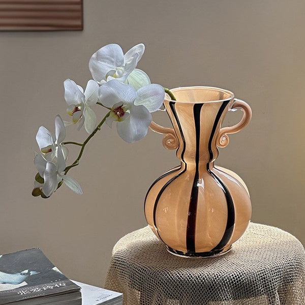 Creative Modern Vases for Living Room, Flower Vases on Table, Modern Glass Flower Vases, Glass Flower Vases, Handmade Glass Bud Vases-Silvia Home Craft