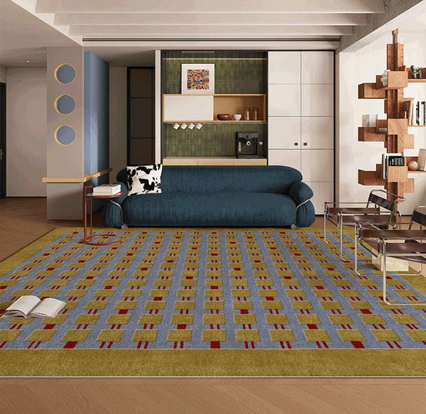 Mid Century Modern Rugs for Living Room, Vintage Area Rugs for Bedroom, Large Contemporary Area Rugs for Dining Room-Silvia Home Craft