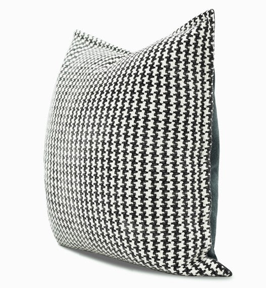Chequer Modern Sofa Pillows, Large Black and White Decorative Throw Pillows, Contemporary Square Modern Throw Pillows for Couch, Abstract Throw Pillow for Interior Design-Silvia Home Craft