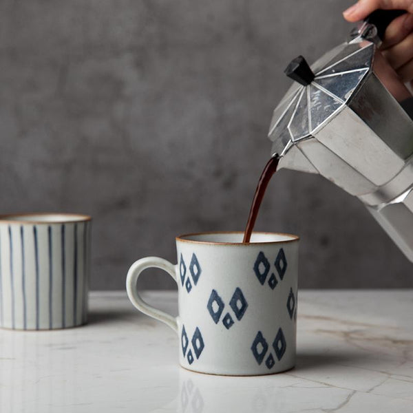 Pottery Tea Cup, Large Capacity Coffee Cup, 10 oz Cappuccino Coffee Mug, Handmade Pottery Coffee Cup-Silvia Home Craft