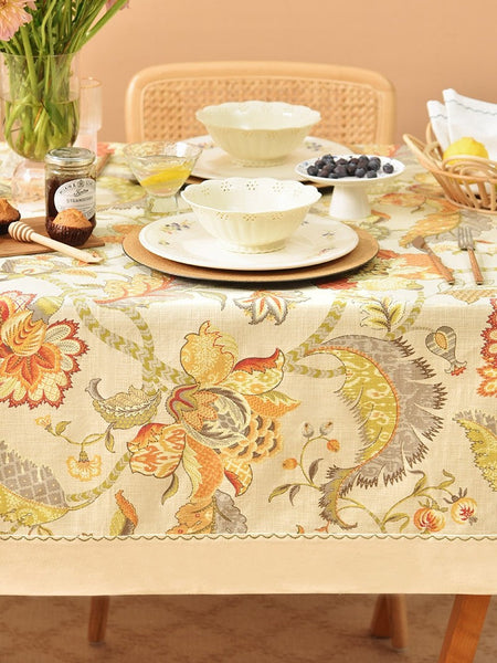Extra Large Rectangle Tablecloth for Dining Room Table, Country Farmhouse Tablecloth, Square Tablecloth for Round Table, Rustic Table Covers for Kitchen-Silvia Home Craft