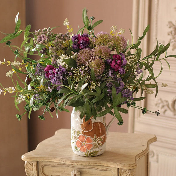 Beautiful Flower Arrangement Ideas for Interior Design, Large Bunch of Flowers for Bedroom, Faux Silk Floral Table Centerpiece, Artificial Floral for Living Room-Silvia Home Craft