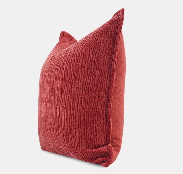 Modern Sofa Pillow Covers, Large Decorative Throw Pillows for Couch, Red Contemporary Throw Pillow for Living Room-Silvia Home Craft