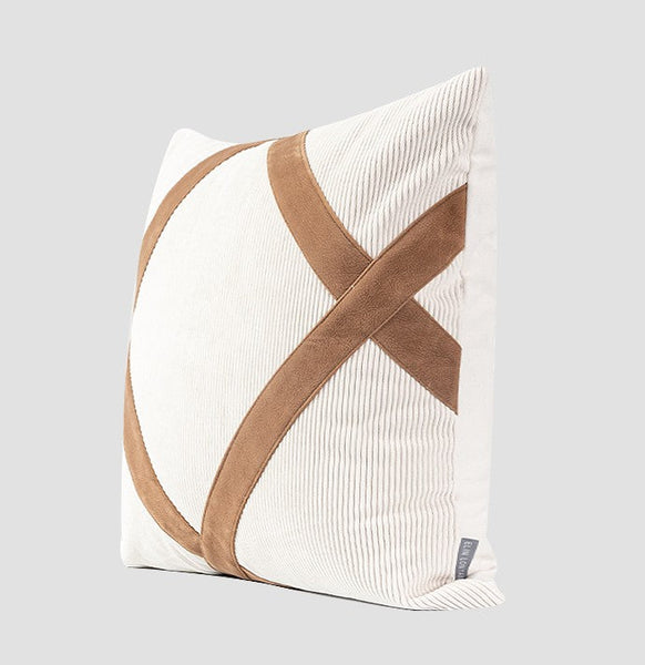 Modern Sofa Throw Pillows, Large Decorative Throw Pillows for Couch, White Abstract Contemporary Throw Pillow for Living Room-Silvia Home Craft