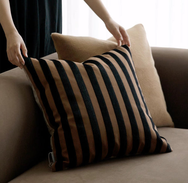 Large Modern Decorative Pillows for Sofa, Contemporary Cushions for Interior Design, Brown Modern Throw Pillows for Couch-Silvia Home Craft