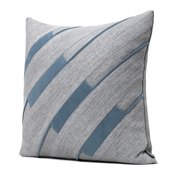 Grey Blue Decorative Pillows, Grey Throw Pillow for Couch, Simple Modern Sofa Pillows, Modern Throw Pillows for Couch-Silvia Home Craft