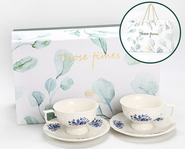 Porcelain Coffee Saucer, Traditional Ceramic Tea Cup with Saucer, Afternoon Tea Saucer Set, Coffee Gift Box Set, Vintage Tea Cup Set, Modern Ceramic Cup-Silvia Home Craft