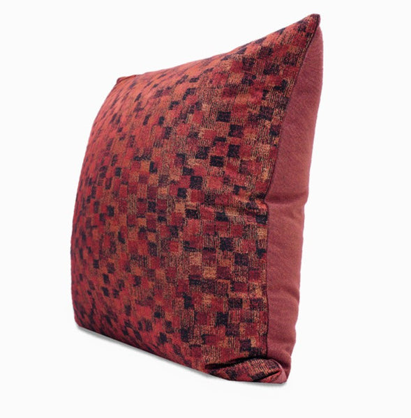 Large Modern Sofa Pillows, Red Decorative Throw Pillows for Couch, Large Decorative Throw Pillows, Contemporary Sofa Pillows for Interior Design-Silvia Home Craft