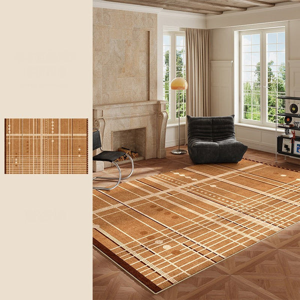 Large Contemporary Area Rugs for Dining Room, Modern Living Room Rug Ideas, Mid Century Modern Rugs for Bedroom-Silvia Home Craft