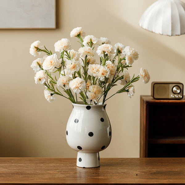 Small Flower Vases on Table, Handmade Water Holding Flower Vase, Ceramic Bud Vases, Modern Porcelain Flower Vases-Silvia Home Craft