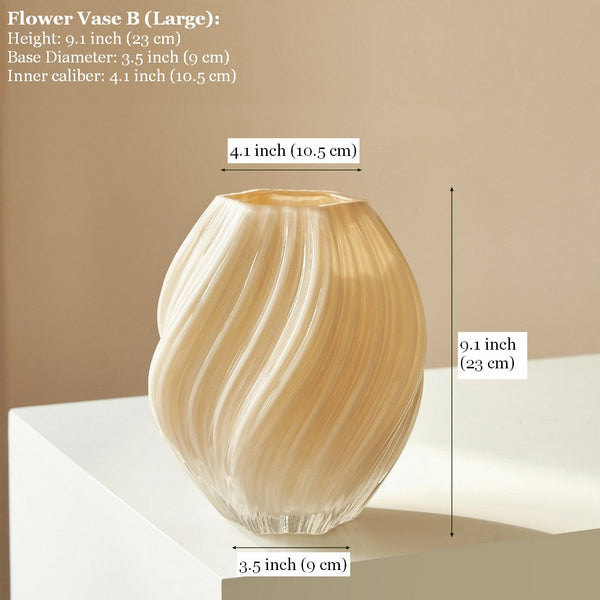 Mid Century Vases for Flowers, Modern Vases for Living Room, Handmade Contemporary Glass Vases, Unique Decorative Glass Vase, Centerpiece Vases on Table-Silvia Home Craft