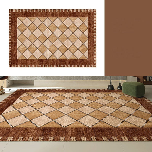 Geometric Contemporary Modern Rugs Next to Bed, Large Abstract Rugs for Living Room, Mid Century Large Modern Area Rugs-Silvia Home Craft