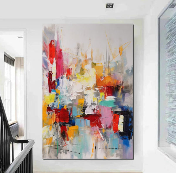 Simple Abstract Art, Wall Art Paintings for Bedroom, Large Paintings for Dining Room, Acrylic Painting on Canvas, Simple Modern Art Paintings-Silvia Home Craft