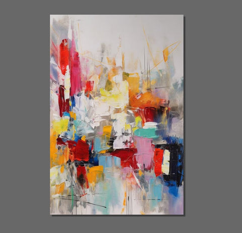 Simple Abstract Art, Wall Art Paintings for Bedroom, Large Paintings for Dining Room, Acrylic Painting on Canvas, Simple Modern Art Paintings-Silvia Home Craft