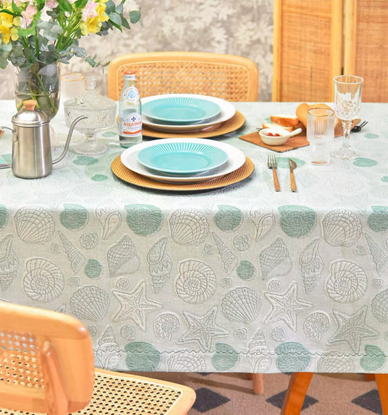 Modern Dining Room Table Cloths, Farmhouse Table Cloth, Wedding Tablecloth, Square Tablecloth for Round Table, Cotton Rectangular Table Covers for Kitchen-Silvia Home Craft