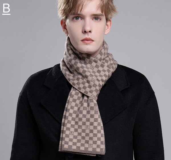 Wool Scarf for Gentleman, Gray Thick Wool Scarf, Black Business Formal Men Scarf Styles, Men's Winter Scarf, Casual Scarf Men, Men's Wool Scarf Winter, Red Fashion Scarf