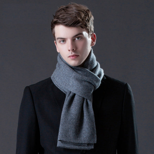 Formal Men Scarf Styles, Business Wool Scarf for Gentleman, Modern Casual Scarf Men, Men's Wool Scarf Winter, Men's Winter Scarf, Thick Wool Scarf for Men-Silvia Home Craft