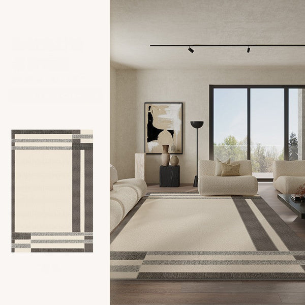 Geometric Contemporary Modern Rugs Next to Bed, Modern Carpets for Office, Abstract Area Rugs for Living Room, Modern Soft Rugs under Dining Room Table-Silvia Home Craft