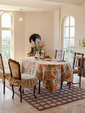 Sea Shell Pattern Tablecloth, Large Modern Rectangle Tablecloth for Dining Room Table, Square Tablecloth, Farmhouse Table Cloth, Wedding Tablecloth-Silvia Home Craft