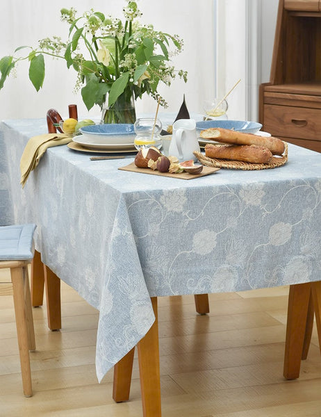 Country Farmhouse Tablecloth, Square Tablecloth for Round Table, Rustic Table Covers for Kitchen, Large Rectangle Tablecloth for Dining Room Table-Silvia Home Craft