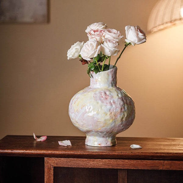 Modern Bouquet Flower Vases, Handmade Water Holding Flower Vases, Centerpiece on Dining Table, Large Flower Vase on Table, Pottery Flower Vases-Silvia Home Craft