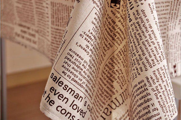 NEWS LETTER - Black White Tablecloth, Table Linen Wedding Home Decor Dining Kitchen-Silvia Home Craft